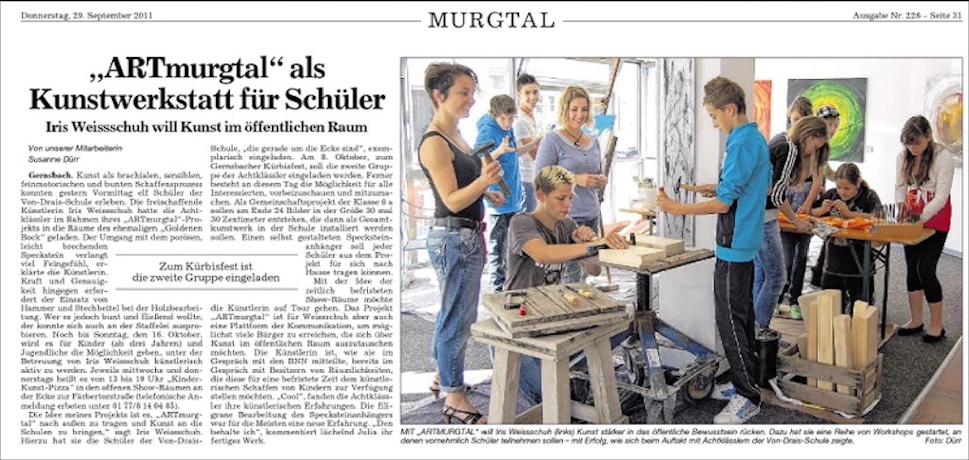 Presse Atelier Weissschuh Kunstprojekte & Workshops Presse Atelier Weissschuh Kunstprojekte & Workshops